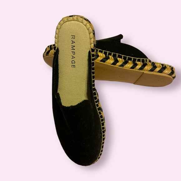 NWOT Rampage Black Bianca Espadrille Canvas Mules Size 7.5 - Picture 2 of 5